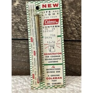 Old Stock Coleman 220E 5891 Double Mantle Lantern Generator Vintage Part 220